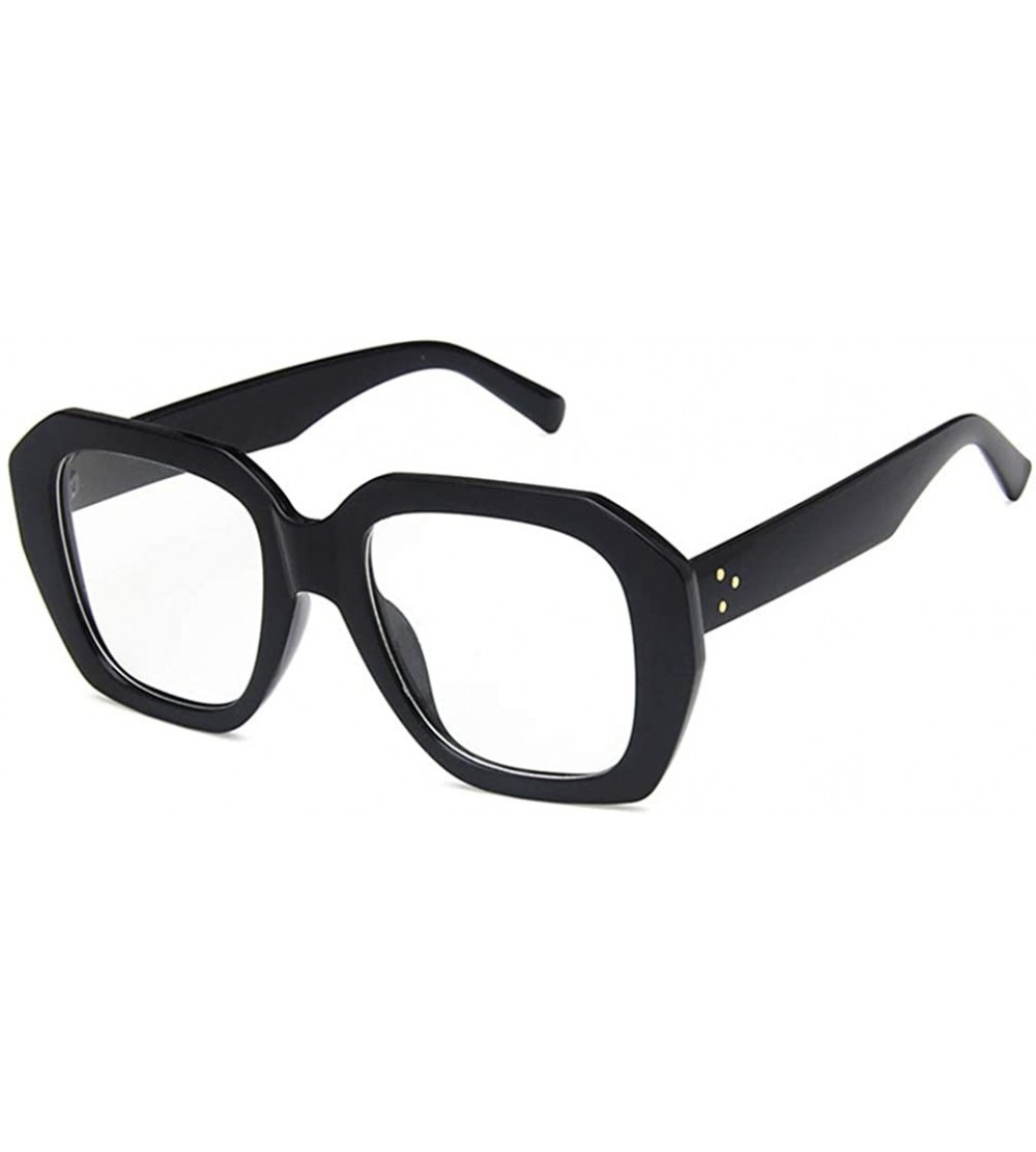Square Unisex Sunglasses Fashion Bright Black Grey Drive Holiday Square Non-Polarized UV400 - Bright Black White - C518RLIXWL...