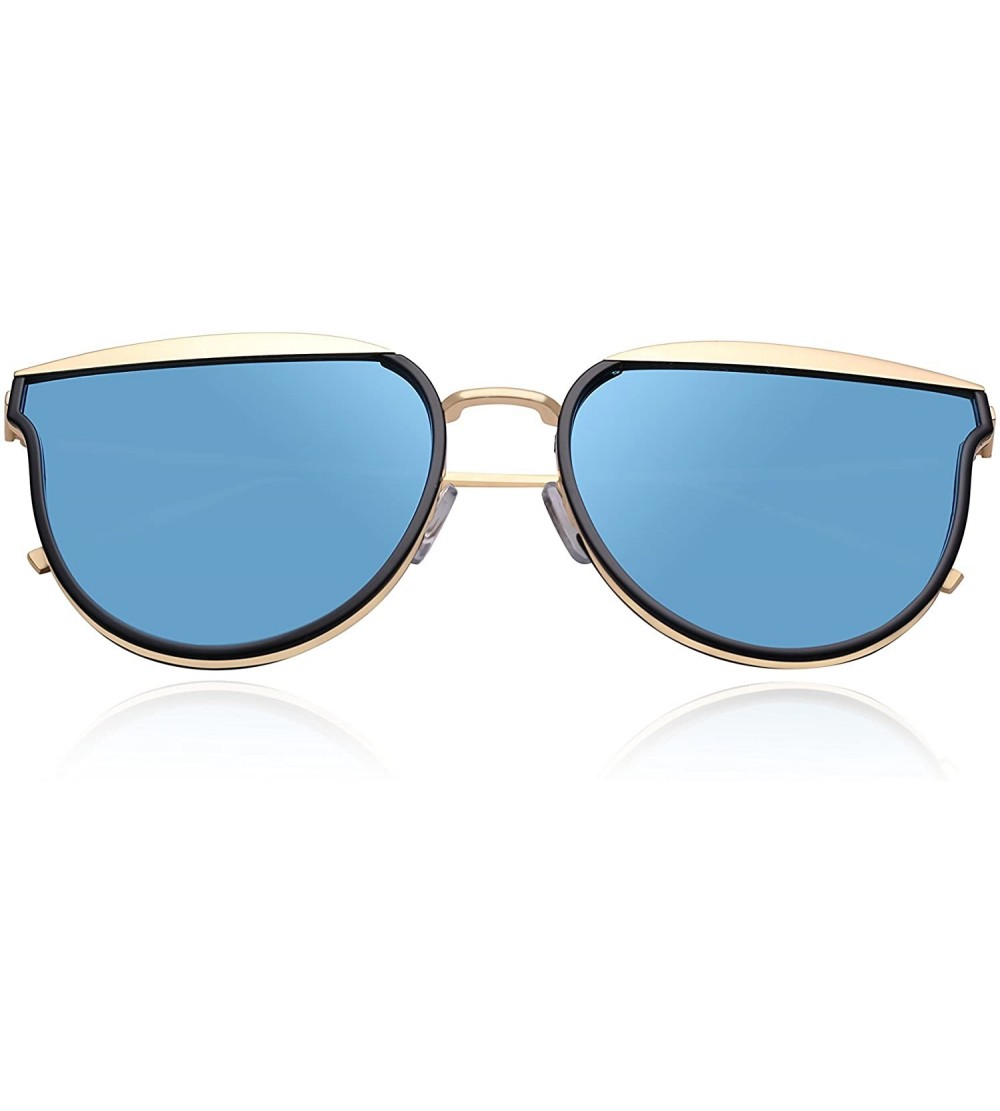 Butterfly Polarized Mirrored Metal Frame Street Fashion Stylish Sunglasses For Women Man UV400 Protection - CF18CWHLDMN $16.96