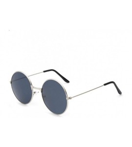 Wayfarer Round Sunglasses Women Vintage Silver Frame Unisex Sun Glasses Anti UV/Ray Retro Eyewear - A4066-5 - C818U46GM4Y $24.57