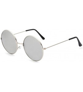 Wayfarer Round Sunglasses Women Vintage Silver Frame Unisex Sun Glasses Anti UV/Ray Retro Eyewear - A4066-5 - C818U46GM4Y $24.57