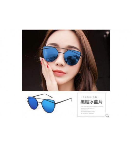 Aviator Cat Eye Women Sunglasses Women Brand Design Mirror Flat Rose Gold Vintage 1 - 4 - CY18XDW633X $18.35