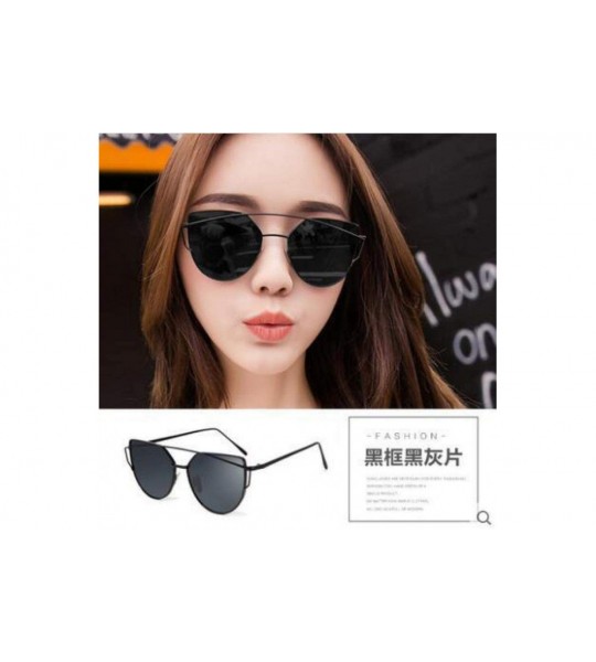 Aviator Cat Eye Women Sunglasses Women Brand Design Mirror Flat Rose Gold Vintage 1 - 4 - CY18XDW633X $18.35