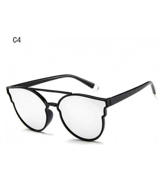 Cat Eye 2019 Fashion Women Colour Luxury Flat Top Cat Eye Sunglasses Elegant Oculos C1 - C4 - C118XE070OQ $18.80