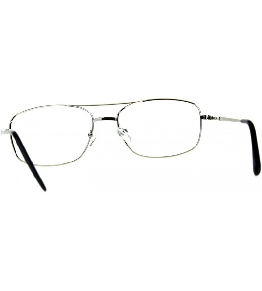 Rectangular Clear Lens Glasses With Bifocal Reading Lens Metal Rectangular Spring Hinge - Silver - CC18EEXCXTX $19.14