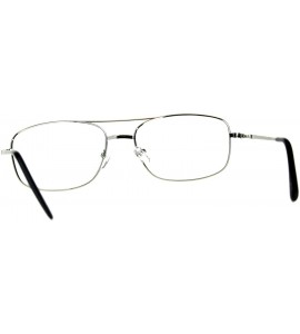 Rectangular Clear Lens Glasses With Bifocal Reading Lens Metal Rectangular Spring Hinge - Silver - CC18EEXCXTX $19.14