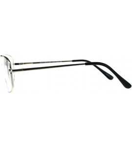 Rectangular Clear Lens Glasses With Bifocal Reading Lens Metal Rectangular Spring Hinge - Silver - CC18EEXCXTX $19.14