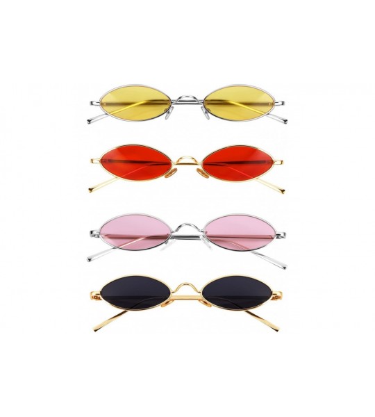 Semi-rimless Vintage Sunglasses Slender Upgraded Glasses - C118UTE2QAZ $29.46