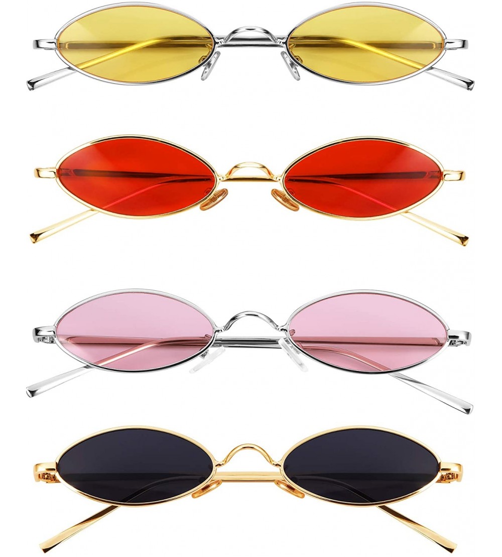 Semi-rimless Vintage Sunglasses Slender Upgraded Glasses - C118UTE2QAZ $29.46