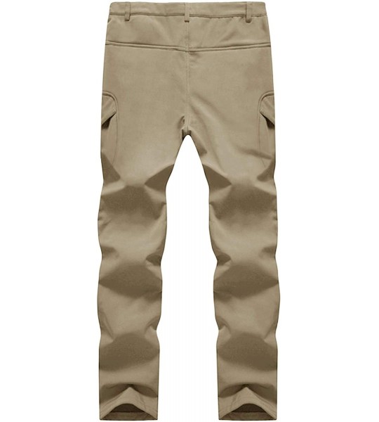 Sport Men's Ski Pants-Snow Ski Tactical Fleece Lining Softshell Winter Pants Trousers - Khaki - CX12OB18BIW $65.87