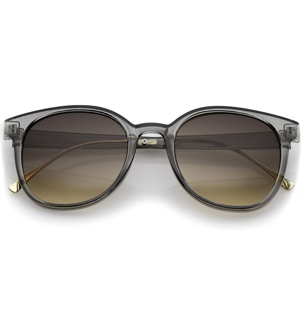 Wayfarer Casual Metal Temple Square Lens Horn Rimmed Sunglasses 52mm - Smoke-gold / Smoke Gradient - C312OCKZKR9 $19.25