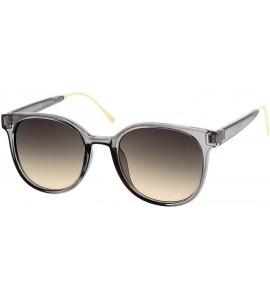 Wayfarer Casual Metal Temple Square Lens Horn Rimmed Sunglasses 52mm - Smoke-gold / Smoke Gradient - C312OCKZKR9 $19.25