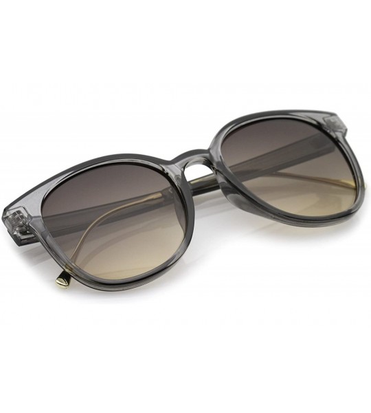 Wayfarer Casual Metal Temple Square Lens Horn Rimmed Sunglasses 52mm - Smoke-gold / Smoke Gradient - C312OCKZKR9 $19.25