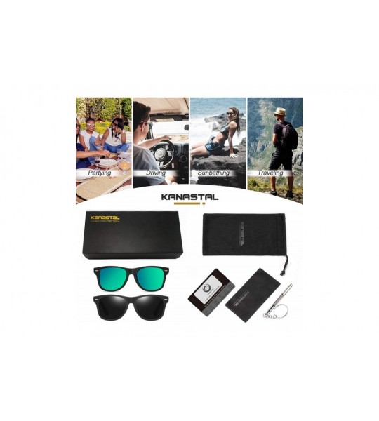 Square Classic Retro Square Polarized Sunglasses Fashion for Driving Fishing - C518U7DCLSR $29.52