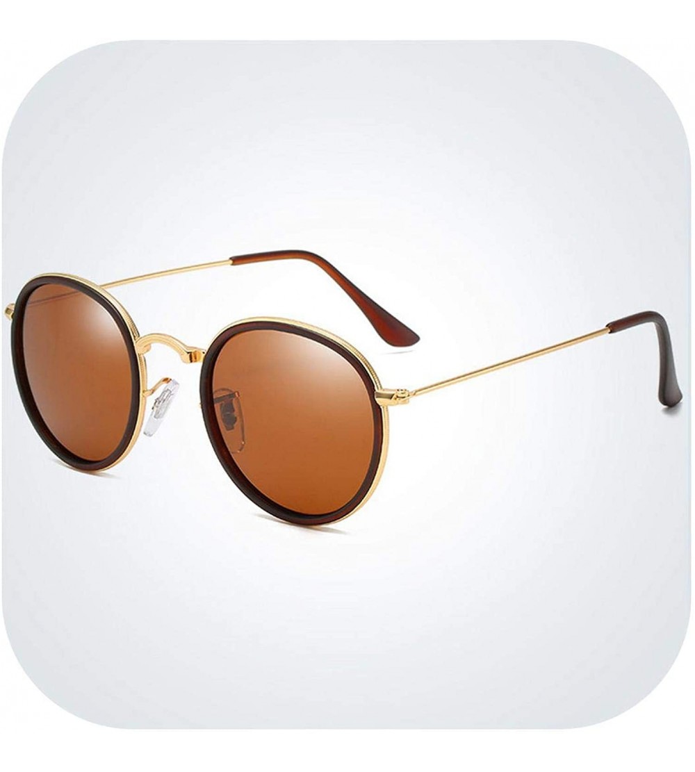 Round Classic Polarized Sunglasses Round Glasses Women Men Metal Driving Sun UV400 Shades Eyewear Oculos De Sol - 3 - CW197Y7...