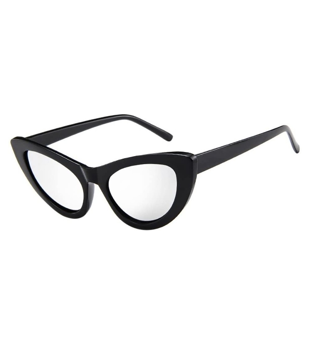 Cat Eye Cat Eye Big Frame Sunglasses Retro Fashion Eyewear for Ladies Man (C) - C - C118R45TL3L $18.91