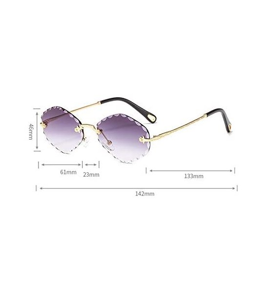 Square Women Men Rimless Sunglasses Trending Gradient Tint Lens Sun Glasses Irregular Square Shade - Blue - CU18Y39CIZN $41.32