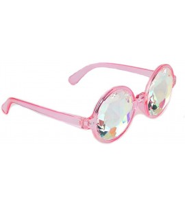 Goggle Kaleidoscope Glasses- Rainbow Prism Sunglasses Crystal Lens Goggles - Pink - C618SM979MY $26.64