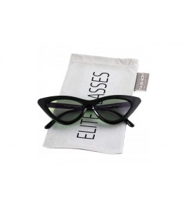 Cat Eye Cat Eye Sunglasses Clout Goggle Sexy Women Exaggerated Slim Frame Colorful Tinted Lens - Black/Green - CT189RM6E2Y $1...