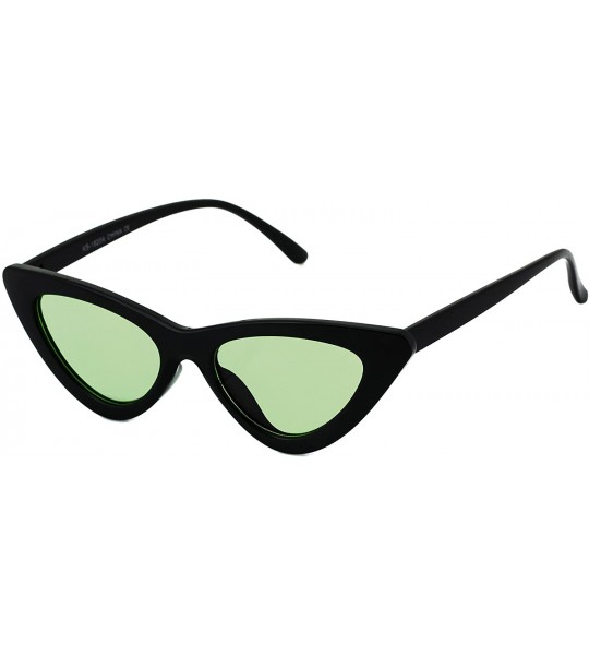 Cat Eye Cat Eye Sunglasses Clout Goggle Sexy Women Exaggerated Slim Frame Colorful Tinted Lens - Black/Green - CT189RM6E2Y $1...