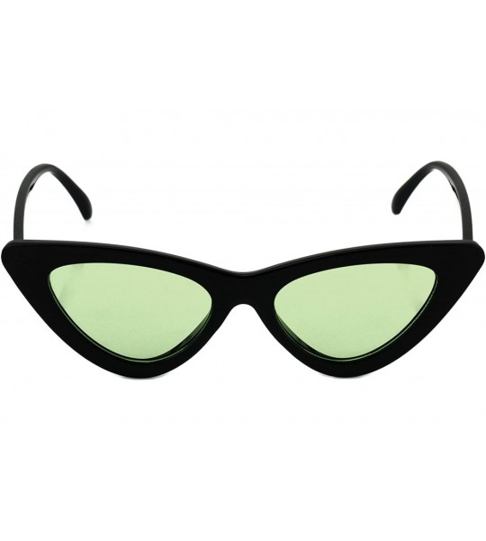 Cat Eye Cat Eye Sunglasses Clout Goggle Sexy Women Exaggerated Slim Frame Colorful Tinted Lens - Black/Green - CT189RM6E2Y $1...