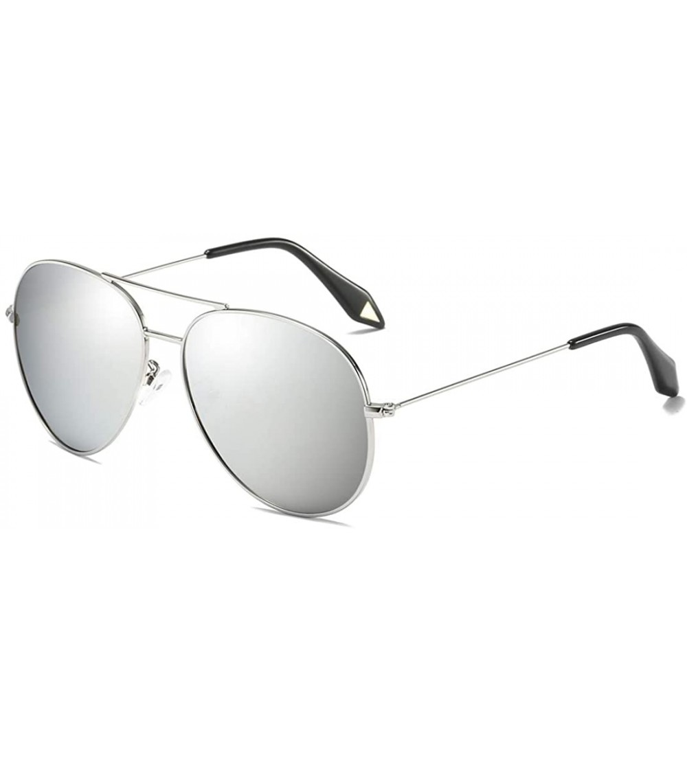 Sport Oversized Polarized Aviator Sunglasses for Women Mirrored Lens Lightweight Metal Frame - 100% UV Protection - CR18S5DKM...