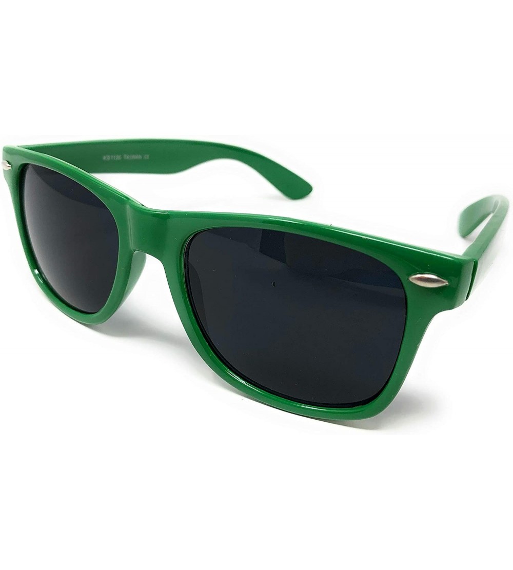 Rectangular Classic 80's Vintage Style Sunglasses Polarized or Standard Lens - Green- Super Dark - CR199OHS0RZ $15.81