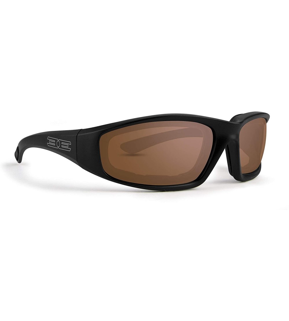 Wrap Foam Padded Motorcycle Sunglasses Black Frames Amber Lens ANSI Z87.1+ - CL189UMXX5N $26.11