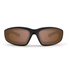 Wrap Foam Padded Motorcycle Sunglasses Black Frames Amber Lens ANSI Z87.1+ - CL189UMXX5N $26.11