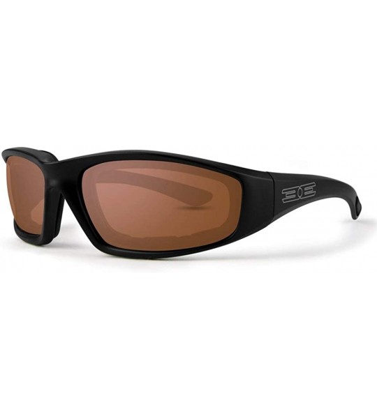 Wrap Foam Padded Motorcycle Sunglasses Black Frames Amber Lens ANSI Z87.1+ - CL189UMXX5N $26.11