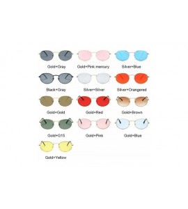 Aviator Small Frame Oval Sunglasses Women Brand Designer Ocean Lens Mirror Glasses Female Alloy Party Feminino UV400 - C2198Z...