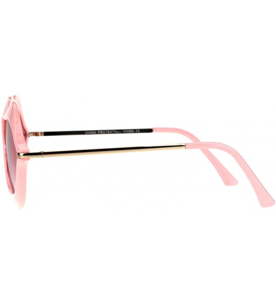 Round Womens Funky Retro Kissing Lip Frame Party Shade Sunglasses - Pink - CE17YKH4SDZ $22.45