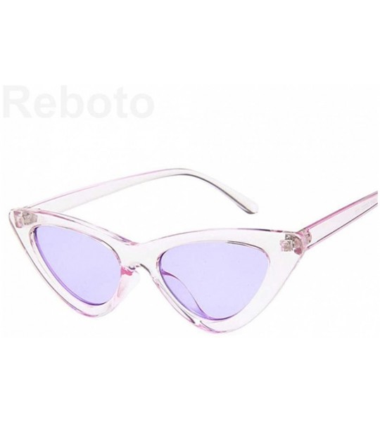 Cat Eye Cat Eye Shade For Women Fashion Sunglasses Brand Woman Vintage Retro Black Grya - Clear Pink Pink - CI18Y2O93N6 $17.76