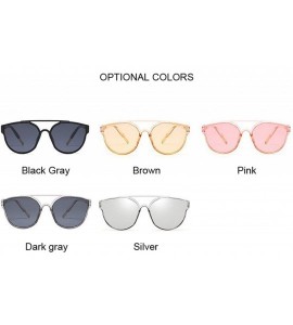 Oversized Vintage Sliver Cat Eye Sunglasses Women Fashion Mirror Cateye Sun Glasses Shades UV400 - Silver - C8197Y7G77X $30.29