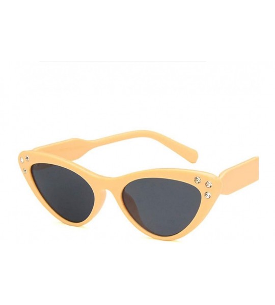 Oval Unisex Sunglasses Retro Pink Drive Holiday Oval Non-Polarized UV400 - Beige Yellow - CH18RI0T39A $18.67