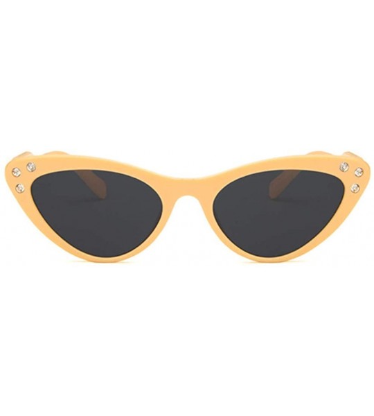 Oval Unisex Sunglasses Retro Pink Drive Holiday Oval Non-Polarized UV400 - Beige Yellow - CH18RI0T39A $18.67