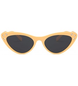 Oval Unisex Sunglasses Retro Pink Drive Holiday Oval Non-Polarized UV400 - Beige Yellow - CH18RI0T39A $18.67