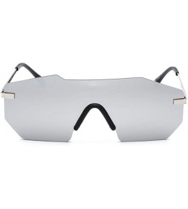 Rectangular Individual frame of all-in-one dazzling sunglasses for men and women - 0004 silver Lenses C5 - C518OEXR0U8 $18.74