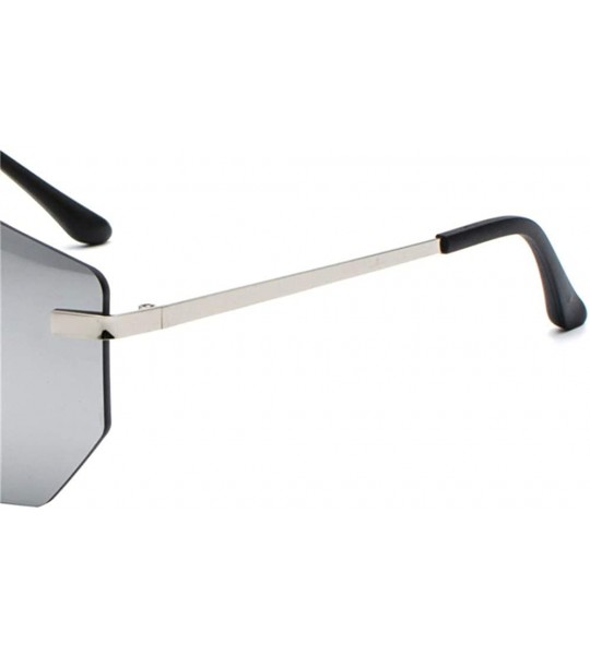 Rectangular Individual frame of all-in-one dazzling sunglasses for men and women - 0004 silver Lenses C5 - C518OEXR0U8 $18.74