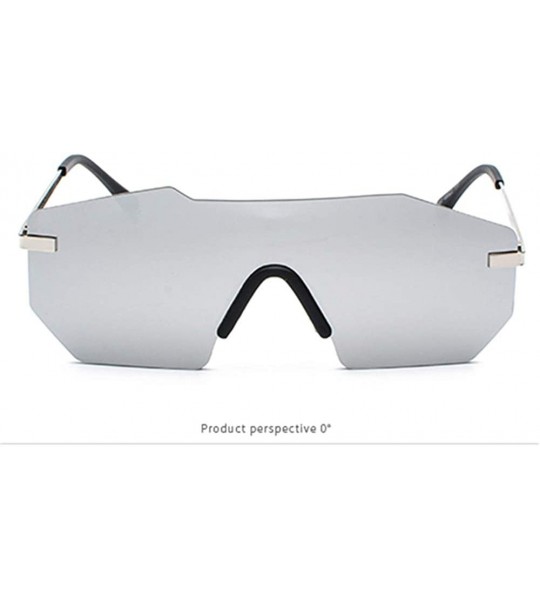 Rectangular Individual frame of all-in-one dazzling sunglasses for men and women - 0004 silver Lenses C5 - C518OEXR0U8 $18.74