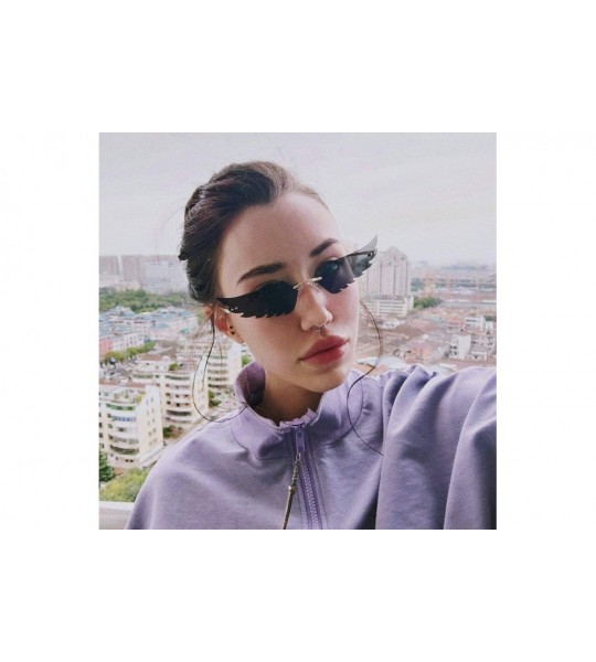 Square Vintage Wing Rimless Sunglasses Men Women 2020 Fashion Small Colorful Unique Sun Glasses Female Shades UV400 - C8190L8...