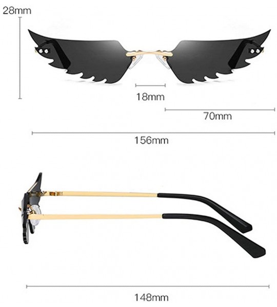 Square Vintage Wing Rimless Sunglasses Men Women 2020 Fashion Small Colorful Unique Sun Glasses Female Shades UV400 - C8190L8...