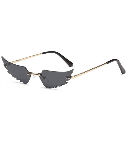 Square Vintage Wing Rimless Sunglasses Men Women 2020 Fashion Small Colorful Unique Sun Glasses Female Shades UV400 - C8190L8...