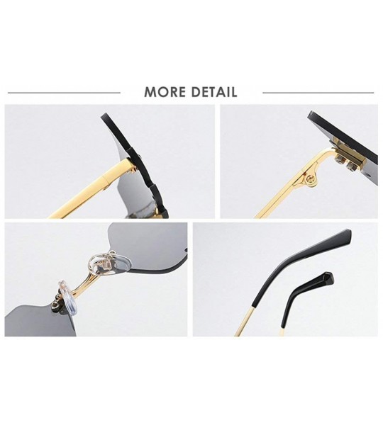 Square Vintage Wing Rimless Sunglasses Men Women 2020 Fashion Small Colorful Unique Sun Glasses Female Shades UV400 - C8190L8...