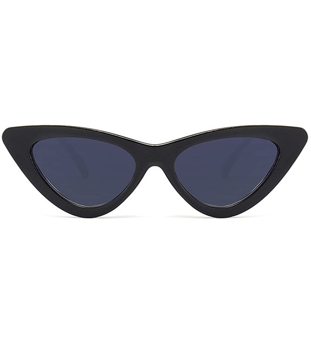Square Small Frame Skinny Cat Eye Sunglasses for Women Colorful Lens Mini Narrow Retro Cateye Vintage Sunglasses - K - C9190E...