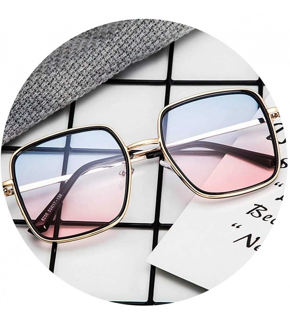 Oversized Classic Retro Square Sunglasses for Unisex Metal PC UV 400 Protection Sunglasses - Light Grey Pink - C218SZUGN7I $2...