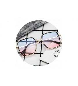 Oversized Classic Retro Square Sunglasses for Unisex Metal PC UV 400 Protection Sunglasses - Light Grey Pink - C218SZUGN7I $2...