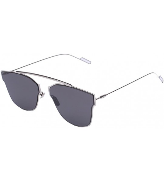 Aviator Retro Vintage Mirrored Aviator Sunglasses Metal Frame Classic Style 58mm - Sliver/Black - C612E881A95 $26.16