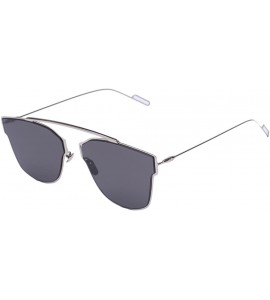 Aviator Retro Vintage Mirrored Aviator Sunglasses Metal Frame Classic Style 58mm - Sliver/Black - C612E881A95 $26.16