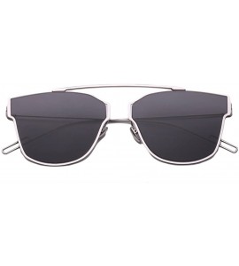 Aviator Retro Vintage Mirrored Aviator Sunglasses Metal Frame Classic Style 58mm - Sliver/Black - C612E881A95 $26.16