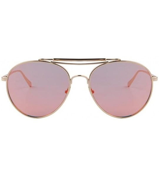 Goggle Women UV400 Mirror Glass Double Bridge Classic Retro Shades Unisex Sunglasses - Red - C717Z45Q68Z $21.76